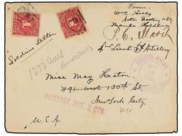 FILIPINAS. 1898 (October 18). USS OCCUPATION. MANILA To NEW YORK. Soldier's Letter Sent Unfranked, Manuscript Sender's D - Otros & Sin Clasificación