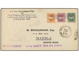 FILIPINAS. 1926 (10 Noviembre). AIR MAIL. BATANGAS A MANILA. 2 Cts., 6 Cts. Y 12 Ctvos. Vuelo Especial, Marca J.S. ARMY  - Otros & Sin Clasificación