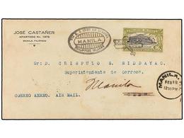 FILIPINAS. 1927 (18 Febrero). AIR MAIL. MANILA A CEBU Y Reexpedida A MANILA (vuelto Completo). 16 Ctvos. Vuelo Especial, - Sonstige & Ohne Zuordnung