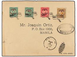 FILIPINAS. 1927 (2 Marzo). AIR MAIL. CEBU A MANILA. 2 Ctvos. (2), 4 Ctvos. Y 6 Ctvos. Vuelo Especial, Marca Ovalada VIA  - Otros & Sin Clasificación