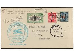 FILIPINAS. 1929 (21 Marzo). AIR MAIL. MANILA A VIGAN. 2 Ctvos., 4 Ctvos. Y 10 Ctvos. Vuelo Especial Realizado Por El Cap - Other & Unclassified