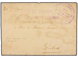 ANGOLA. 1915. Sobre Circulado A LISBOA. Marca ESTAÇAO MILITAR ANGOLA Y Lineal ISENTO DE FRANQUIA/ART. 10 REG. POSTAL CAM - Sonstige & Ohne Zuordnung