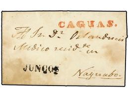 PUERTO RICO. 1845 (28-Nov.). JUNCOS A NAGUABO. Marca Lineal JUNCOS En Negro Y CAGUAS En Rojo. Excepcional Y ÚNICA CONOCI - Sonstige & Ohne Zuordnung