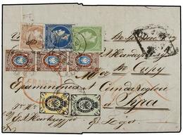 RUSIA. 1866. Entire Letter From ROSTOV To SYRA Via Odessa, Franked On Despatch With Arms 1865 1k. Yellow, 3k. Pale Green - Other & Unclassified