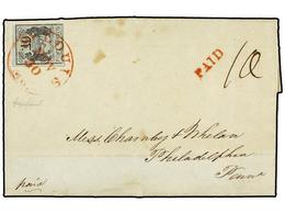 ESTADOS UNIDOS. 1845. Letter Sent From ST. LOUIS To PHILADELPHIA, Posted On November 30th 1845, Franked With One Postmas - Otros & Sin Clasificación