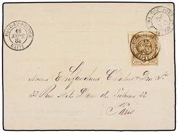 HAITI. Sc.3. 1883. PORT AU PRINCE A PARÍS. Tarjeta Postal Oficial Con Sello De 3 Cts. Castaño, Mat. PORT AU PRINCE, Al D - Autres & Non Classés