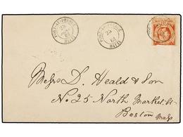 HAITI. Sc.6. 1884. PORT AU PRINCE A BOSTON (Usa). 20 Cts. Castaño Rojo (margen Superior Corto), Pos. 15, Mat. PORT AU PR - Other & Unclassified