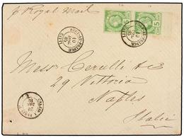 HAITI. Sc.10 (2). 1883 (10 Diciembre). PORT AU PRINCE A NÁPOLES (Italia). 5 Cts. Verde, Pl. II, 2ª Tirada, Mat. PORT-AU- - Other & Unclassified