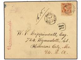HAITI. Sc.13. 1895. PORT AU PRINCE A USA. 20 Cts. Castaño Claro, Pl. III. Carta Certificada. - Other & Unclassified