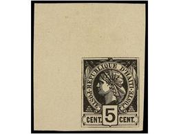 HAITI. Sc.20. 1886. 5 Cts. Negro ENSAYO DE COLOR SIN DENTAR. Cert. B. MOORHOUSE. - Autres & Non Classés