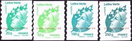 France Autoadhésif ** N°  604 + 605 + 606 + 607 - Marianne De Beaujard. Les Verts En Grammes "PRO" Tous Fond Blanc - Neufs