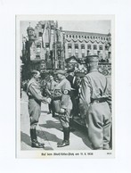 1938 3.Reich Reichsparteitag Nürnberg Adolf Hitler Platz Der Führer Begrüsst Hermann Göring Frankatur Asch Nr.4 - Sudetes