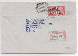 ESPAGNE - 1935 - ENVELOPPE RECOMMANDEE De MADRID => NEW YORK (USA) - Briefe U. Dokumente