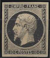 1853 Louis Napoléon III N°13** Essai En Noir Papier Jaunatre Pleine Gomme Rare - Altri & Non Classificati