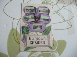 CPA 34 Hérault Béziers Fantaisie Multi Vues Bonjour Fleur - Beziers