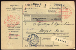 GERMANY 1930. Old Parcel Card Guben To Finland - Andere