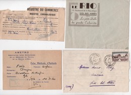 Lot De 5 Documents Cinéma Le Rio Sidi Bel Abbes Oran Lettre En Tête Radiation Courrier Fiche Médicale - Non Classés