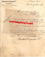 75- PARIS- RARE LETTRE 1896 BERNHARD CARPENTIER-BANQUIERS- BANQUE -BANQUIER-44 RUE LOUVRE-SAINT PATERNE VICTOR ROULLEAU - Bank En Verzekering