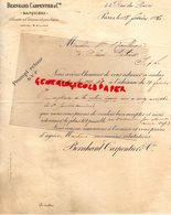 75- PARIS- RARE LETTRE 1896 BERNHARD CARPENTIER-BANQUIERS- BANQUE -BANQUIER-44 RUE LOUVRE-SAINT PATERNE VICTOR ROULLEAU - Banco & Caja De Ahorros