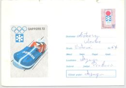 74679- BOBSLED, SAPPORO'72 WINTER OLYMPIC GAMES, COVER STATIONERY, 1972, ROMANIA - Winter 1972: Sapporo