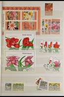 FLOWERS BRITISH COMMONWEALTH Mostly 1980's To Early 1990's All Different Mainly Complete Sets & Mini-sheets On Stock Pag - Zonder Classificatie