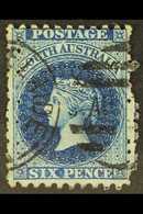 SOUTH AUSTRALIA 1870-73 6d Prussian Blue With DOUBLE VERTICAL PERFORATIONS On Both Sides, SG 105 Var, Fine Used, Fresh & - Sonstige & Ohne Zuordnung