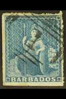 1860 1d Pale Blue Pin Perf 14, SG 14, Fine Used For More Images, Please Visit Http://www.sandafayre.com/itemdetails.aspx - Barbades (...-1966)