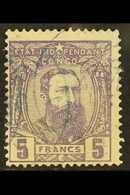 BELGIAN CONGO 1887-94 5f Violet King (SG 12, COB 11), Fine Used, Centered To Lower Left, Very Fresh. For More Images, Pl - Andere & Zonder Classificatie