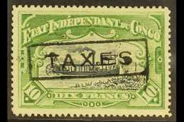 CONGO 1908 Stamp Tax 10f Green And Black, COB TX6D, Fine Mint, Expert Mark. For More Images, Please Visit Http://www.san - Other & Unclassified