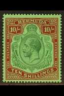 1924-32 10s Green And Red On Deep Emerald, SG 92g, Superb Nhm. For More Images, Please Visit Http://www.sandafayre.com/i - Bermudes