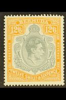 1938-53 12s6d Grey And Pale Orange, Perf 14 On Chalky Paper, SG 120b, Never Hinged Mint. For More Images, Please Visit H - Bermuda