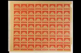 1943 5c Scarlet Burma State Crest (SG J72) Unused COMPLETE SHEET OF 56. Stamps Cat £1624. A Very Unusual Intact Item, Ex - Birmanie (...-1947)