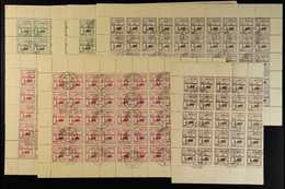 1943 Farmer Stamps In Cancelled-to-order Multiples With The 10c Grey- Brown (40, Blocks 25 & 15), 15c Magenta (100, Two  - Burma (...-1947)
