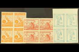 1943 Independence Day Set As IMPERF BLOCKS OF FOUR, SG J85c/87c, Unused. Ex Meech (3 Imperfs Blocks 4) For More Images,  - Birmanie (...-1947)