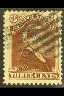 1896-98 3c Chocolate-brown Reissue, SG 65a, Good Colour And Neat Barred Cancel. For More Images, Please Visit Http://www - Sonstige & Ohne Zuordnung