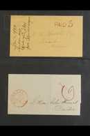 1841-1873 "PAID" MAIL Collection Of Stampless Covers And Entire Letters All Bearing "PAID" Markings. Note "PAID" Handsta - Altri & Non Classificati