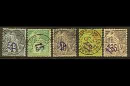 DIEGO-SUAREZ 1890 Surcharges, Complete Set, Yvert 1/5, SG 1/5, Fine To Very Fine Used (5 Stamps). For More Images, Pleas - Other & Unclassified