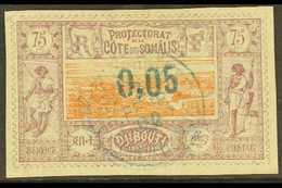 SOMALI COAST DJIBOUTI 1902 (Jan-Feb) "0,05" On 75c Orange And Mauve, SG 108a, Fine Used. For More Images, Please Visit H - Sonstige & Ohne Zuordnung