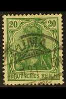 1920-21 20pf Dunkleblaugrun Germania, Michel 143c, Fine Used With Fully Dated Cds Cancel, Shade Identified & Expertized  - Altri & Non Classificati