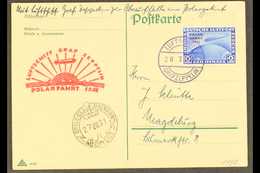 1931 GRAF ZEPPELIN POLAR FLIGHT Postcard To Magdeburg Bearing "POLAR-FAHRT 1931" 2RM Bright Blue (Mi 457, SG 470) Tied B - Otros & Sin Clasificación