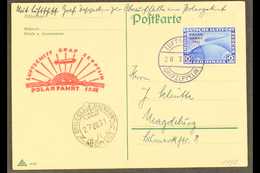 1931 GRAF ZEPPELIN POLAR FLIGHT Postcard To Magdeburg Bearing "POLAR-FAHRT 1931" 2RM Bright Blue (Mi 457, SG 470) Tied B - Other & Unclassified