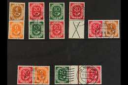 1951 POSTHORN SE-TENANT ISSUES. Superb Used All Different Group On A Stock Card, Includes 1951 4pf+6pf, 20pf+10pf, 10pf+ - Altri & Non Classificati