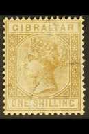 1886-87 1s Bistre, SG 14, Very Lightly Used For More Images, Please Visit Http://www.sandafayre.com/itemdetails.aspx?s=6 - Gibraltar