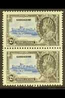 1935 2d Ult And Grey Black Jubilee, Variety "Extra Flagstaff", SG 114a, Very Fine Mint In Pair With Normal. (2 Stamps) F - Gibilterra