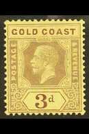 1913-21 KGV 3d Purple On Pale Yellow, Die II, SG 77e, Very Fine Mint. For More Images, Please Visit Http://www.sandafayr - Côte D'Or (...-1957)