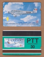 AC - TURK TELECOM PHONECARDS -  JUNKERS F - 13 30 CREDITS 19 APRIL 1994 - Avions