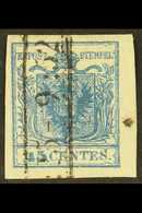 LOMBARDY VENETIA 1850 45c Blue Arms, Variety "Ribbed Paper", Sass 17, Very Fine Used. For More Images, Please Visit Http - Unclassified