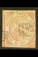 NAPLES 1858 50gr Brownish Red, Sass 14, Fine Used With Just Clear To Ample Margins All Round, Clear Impression And Light - Non Classificati