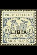 LIBYA CONCESSIONAL LETTER POST 1929 10c Blue Perf 11 (Sassone 1, SG CL68a), Very Fine Mint, Superb Centring, Very Fresh, - Autres & Non Classés