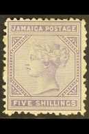 1875 5s Lilac, SG 15, Fine Mint.  For More Images, Please Visit Http://www.sandafayre.com/itemdetails.aspx?s=636036 - Giamaica (...-1961)